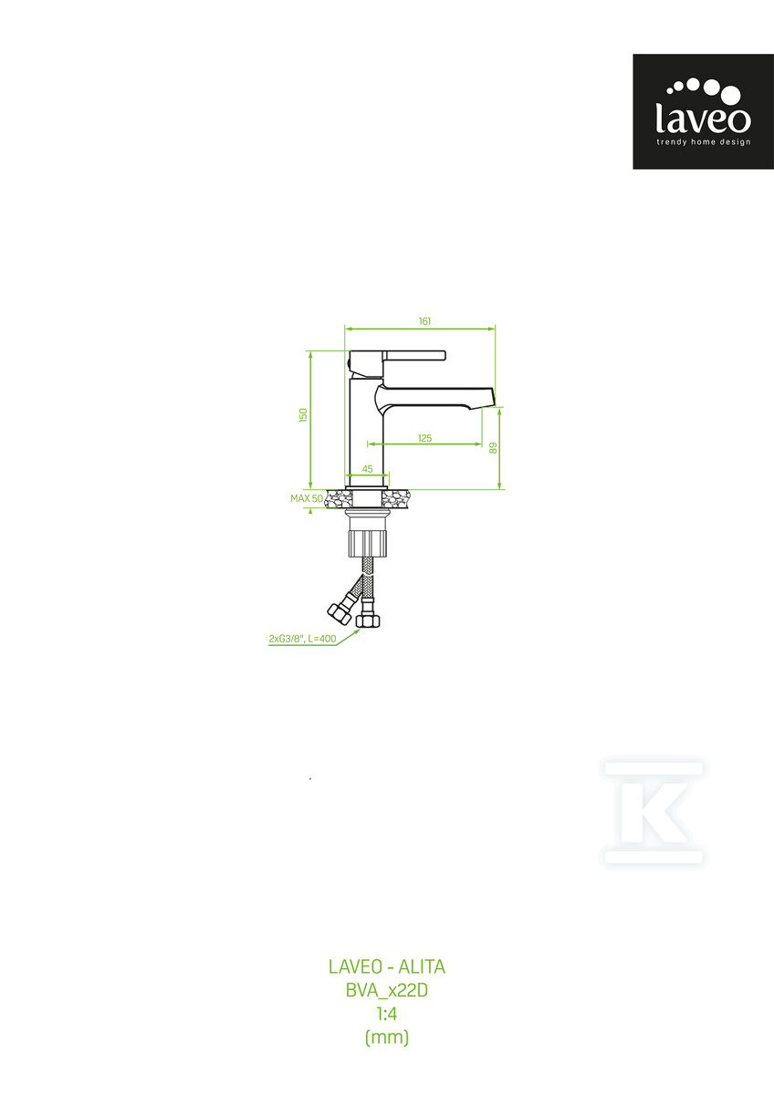 Bateria umywalkowa ALITA stojąca z - BVA_722D
